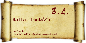Ballai Lestár névjegykártya